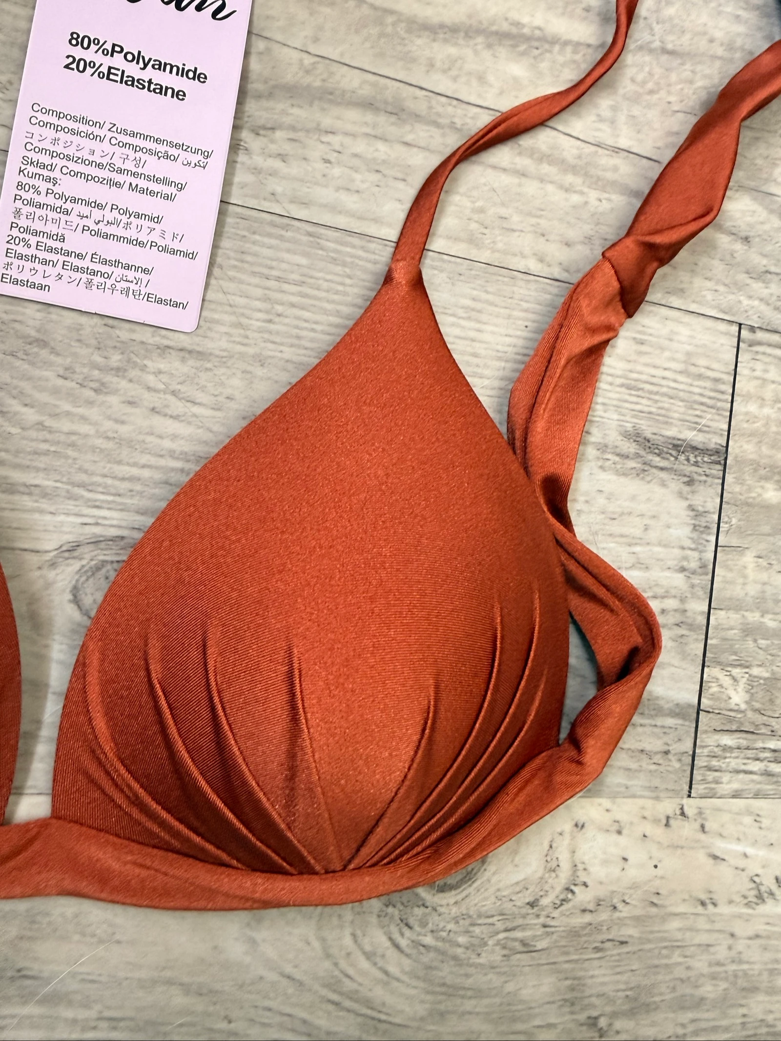 Women’s Triangle Bikini Top Rust Brown – Size S – photo 3